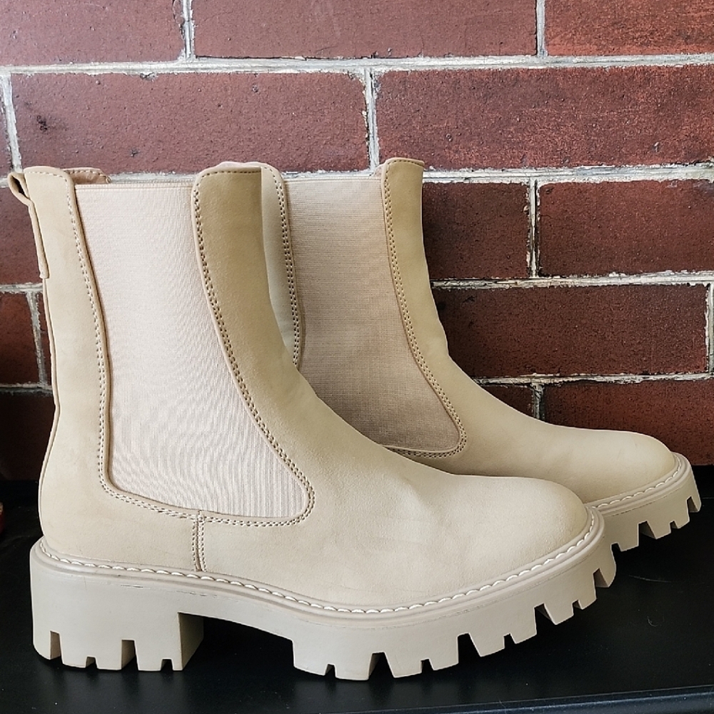 Only Beige Chunky Chelsea Booties - Neutral Ankle Boots